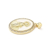 Brass Micro Pave Clear Cubic Zirconia Pendants KK-B141-48G-01-2