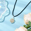 Flower Glass Seed Beads & Acrylic Pendant Necklaces NJEW-MZ00044-01-2