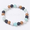 Natural Flower Amazonite Stretch Bracelets BJEW-JB03682-01-1