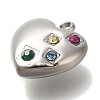 304 Stainless Steel Colorful Rhinestone Charms STAS-P371-065P-2