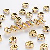 Brass Grade A Rhinestone Spacer Beads RSB039NF-02G-1