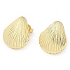 Rack Plating Shell shape Brass Stud Earrings for Women EJEW-Z059-01G-1