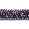 Transparent Electroplate Glass Beads Strands LS-GLAA-F029-4mm-C04-1