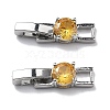 Rack Plating Brass Micro Pave Cubic Zirconia Fold Over Clasps KK-A234-016P-04-1