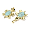 Synthetic Turquoise & Brass Pendants KK-F887-01G-02-2