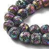 Electroplated Natural Lava Rock Beads Strands G-A251-D01-01I-3