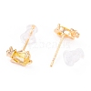 Cute Light Gold Plated Brass Stud Earrings EJEW-H106-02C-2