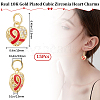 15Pcs Brass Micro Pave Clear Cubic Zirconia Pendants KK-BBC0010-36-2