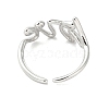 Word Love Brass Open Cuff Ring for Women RJEW-A040-04P-3