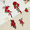 6Pcs 3 Styles & 2 Pairs 2 Styles Computerized Embroidery Cloth Iron on/Sew on Patches PATC-CY0003-97-7