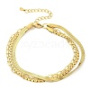 304 Stainless Steel Herringbone & Cable & Half Round Link Chain Bracelets BJEW-U019-04G-03-4