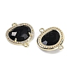 Natural Obsidian Faceted Oval Links G-B126-01G-01-2