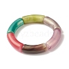 Acrylic Curved Tube Chunky Stretch Bracelet for Women BJEW-JB08285-2