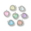 UV Plating Alloy with Mixed Color Glass Rhinestone Pendants FIND-B039-05P-1