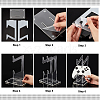 2-Tier Transparent Acrylic Game Controller Display Stand Holders ODIS-WH0002-11-3