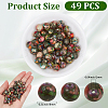 1 Strand Dyed Natural Imperial Jasper Round Beads Strands G-PA0002-57B-2