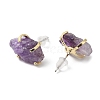 Raw Rough Natural Gemstone Stud Earrings EJEW-R148-01LG-4