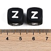 20Pcs Black Cube Letter Silicone Beads 12x12x12mm Square Dice Alphabet Beads with 2mm Hole Spacer Loose Letter Beads for Bracelet Necklace Jewelry Making JX433Z-3