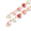 Handmade Glass Pearl Round Beaded Chains AJEW-SZ0002-40F-2