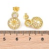 Brass Micro Pave Cubic Zirconia Stud Earring Findings CU-CBAA5EE-02G-3