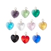 20Pcs Frosted Transparent Glass Pendants PALLOY-JF03197-1