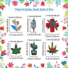 Fingerinspire 36Pcs 6 Style Polyester Fabrics Computerized Embroidery Cloth Sew on Patches PATC-FG0001-05-2