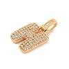 Brass Micro Pave Clear Cubic Zirconia Pendants KK-B099-01G-H-2