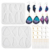  2Pcs 2 Style Wing Earring Pendant Silicone Molds DIY-TA0005-42-8