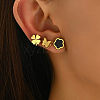 Stainless Steel Flower Butterfly Clover Stud Earring Sets NE4706-1