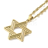 304 Stainless Steel Lumachina Chain Star of David Pendant Necklaces NJEW-S003-03G-2