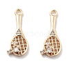 Rack Plating Brass Clear Cubic Zirconia Pendants KK-M102-17G-A-1