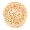 Golden Tone Round Wax Seal Brass Stamp Heads AJEW-S087-02G-07-2