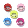 Spray Painted Zinc Alloy Slide Charms ALRI-WH0005-13O-1