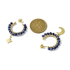 3 Pairs 3 Style Natural Mixed Gemstone Beaded Half Hoop Earrings EJEW-TA00322-3