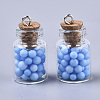 Glass Wishing Bottle Pendant Decorations GLAA-N037-01C-2