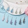 Irregular Nugget & Star Dyed Natural Quartz Crystal Dangle Earrings EJEW-JE05704-01-2