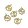 Real 18K Gold Plated Brass Micro Pave Clear Cubic Zirconia Pendants KK-E068-VB409-1-4