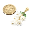 Flower ABS Plastic Imitation Pearl Pendant Decorations HJEW-TA00111-2