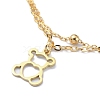 304 Stainless Steel Bear Charm Braclets for Women BJEW-E092-06G-2