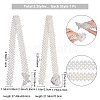CRASPIRE 2Pcs 2 Style ABS Plastic Pearl Braided Stretch Chain Belts with Alloy Oval Clasp AJEW-CP0001-66-2