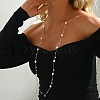 Elegant Natural Pearl & Clear Cubic Zirconia Long Necklaces LP2810-3