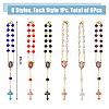 Cross Alloy Enamel Pendant Decorations HJEW-AB00656-2