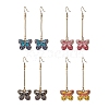 Alloy Enamel Butterfly Dangle Earrings EJEW-JE05604-1