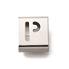 Letter Style 304 Stainless Steel Square Slide Charms STAS-L132-24P-1