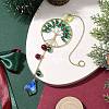 Christmas Glass Beads Wire Wrapped Tree of Life Hanging Ornaments HJEW-TA00209-2