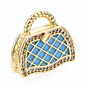 Brass Micro Pave Cubic Zirconia Enamel Pendants ZIRC-Q200-021A-NF-2