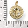 Brass Micro Pave Cubic Zirconia with Glass Pendents KK-Q815-01G-09-3