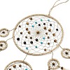 Indian Woven Web/Net with Feather Hanging Ornaments HJEW-G025-08A-2