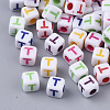 White Opaque Acrylic Beads MACR-R869-01T-1