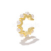 Brass Plastic Pearl Cuff Earrings for Women WG6391B-09-1